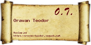 Oravan Teodor névjegykártya